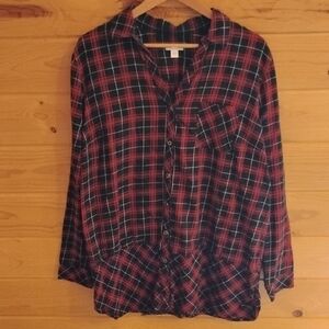 J.Jill Large Plaid Long Sleeve Top